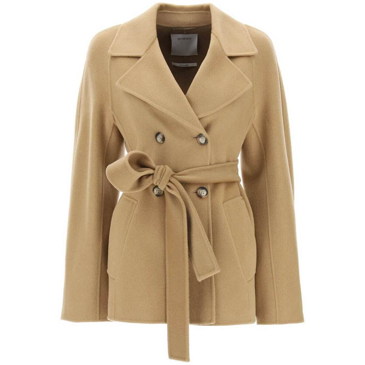 SPORTMAX スポーツマックス ベージュ Beige Sportmax umano double-breasted peacoat コート レディース 春夏2024 UMANO 【関税・送料無料】【ラッピング無料】 ik