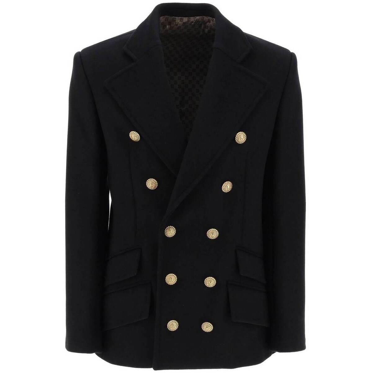 バルマン ピーコート メンズ BALMAIN バルマン ブラック Nero Balmain double-breasted wool peacoat コート メンズ 秋冬2023 BH0UA106WB72 【関税・送料無料】【ラッピング無料】 ik