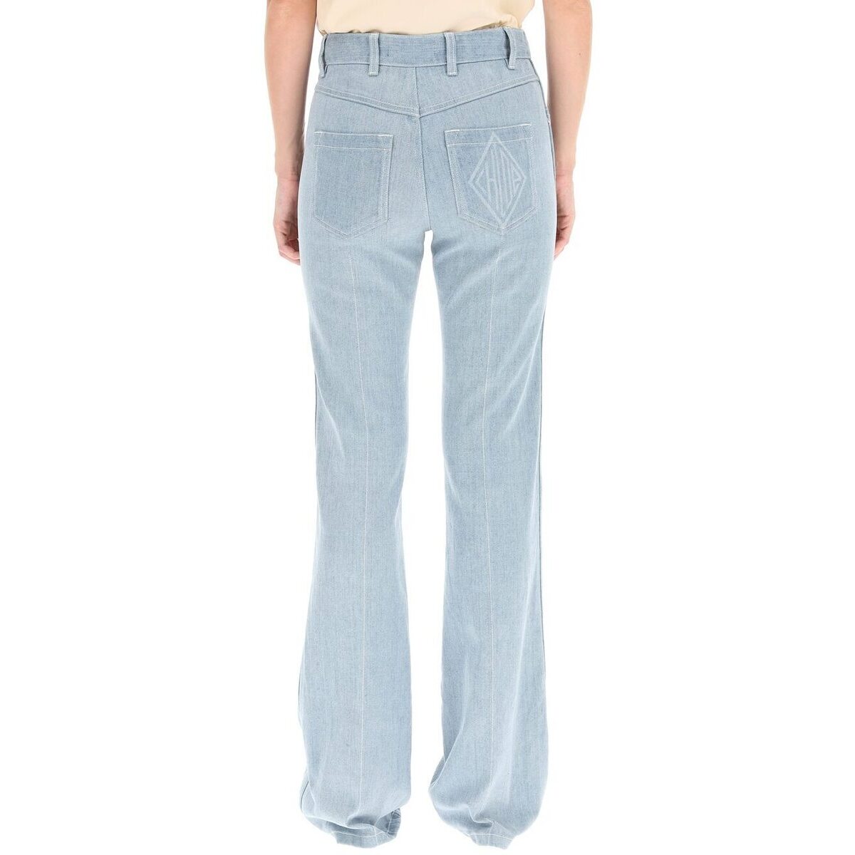 品質保証2022 CHLOE Chloe' flared jeans with lasered logo デニム レディース 秋冬2021 CHC21ADP82151 ik：BRANDSHOP・クラージュ店 クロエ Celeste 日本製国産