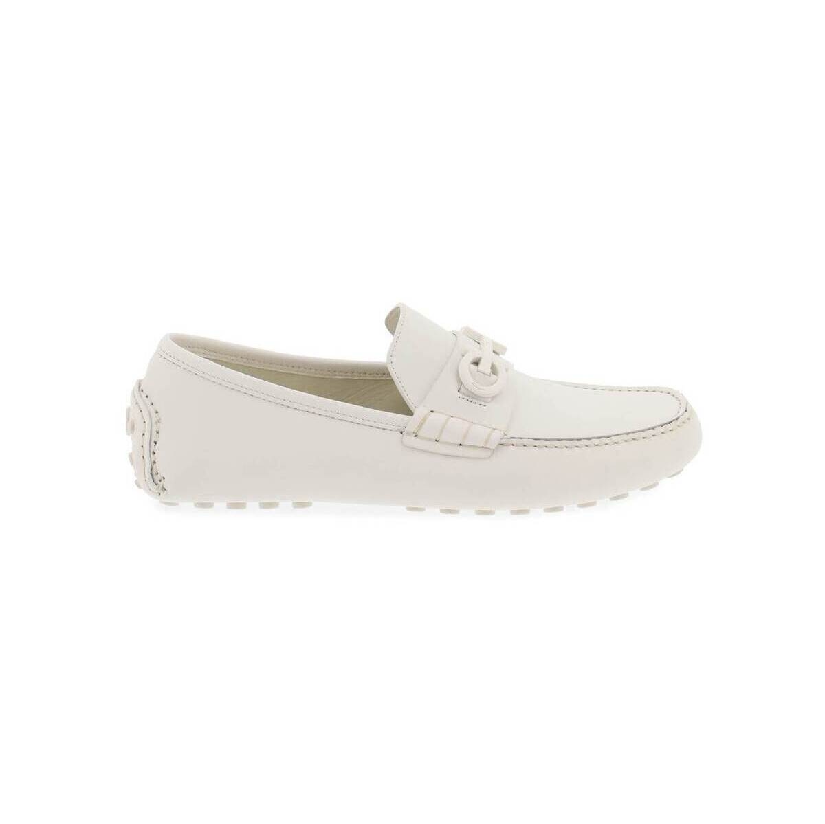 【土日限定クーポン配布中！】 FERRAGAMO フェラガモ ホワイト Bianco Salvatore ferragamo loafers with gancini detail ローファー メンズ 春夏2024 209830768041.0 【関税・送料無料】【ラッピング無料】 ik