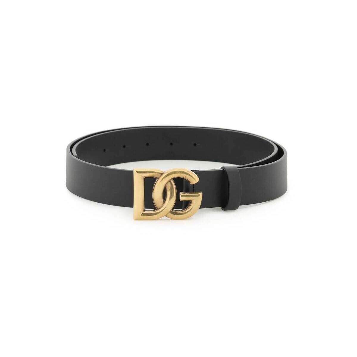 Ｄ＆Ｇ ベルト（メンズ） DOLCE&GABBANA ドルチェ&ガッバーナ ブラック Nero Dolce & gabbana lux leather belt with crossed dg logo ベルト メンズ 春夏2024 BC4644 AX622 【関税・送料無料】【ラッピング無料】 ik