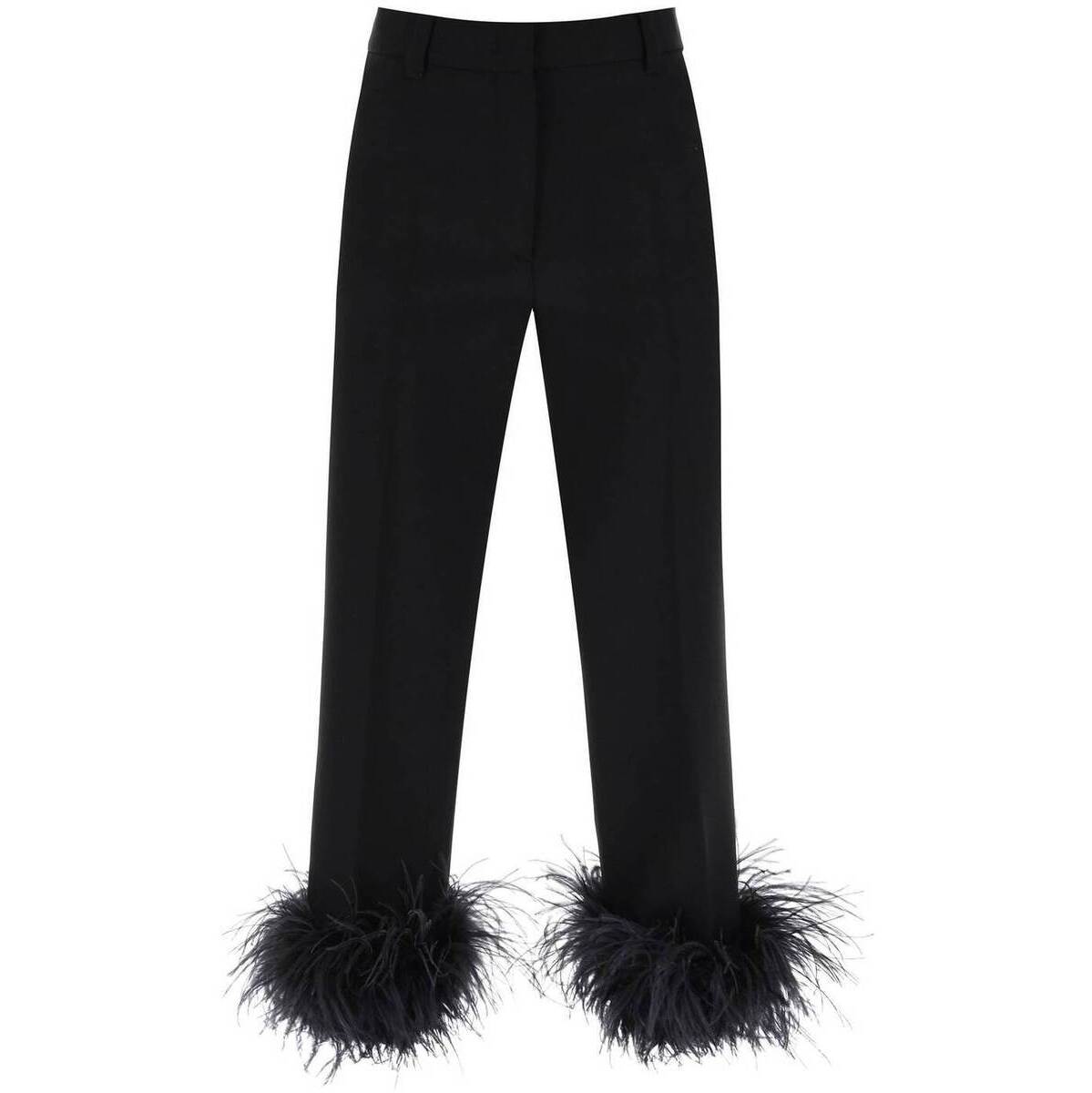 【本日5の付く日ポイント4倍!】 MIU MIU ミュウ ミュウ ブラック Nero Miu miu feathered grain de poudre trousers パンツ レディース 春夏2024 MP1739 1378 【関税・送料無料】【ラッピング無料】 ik