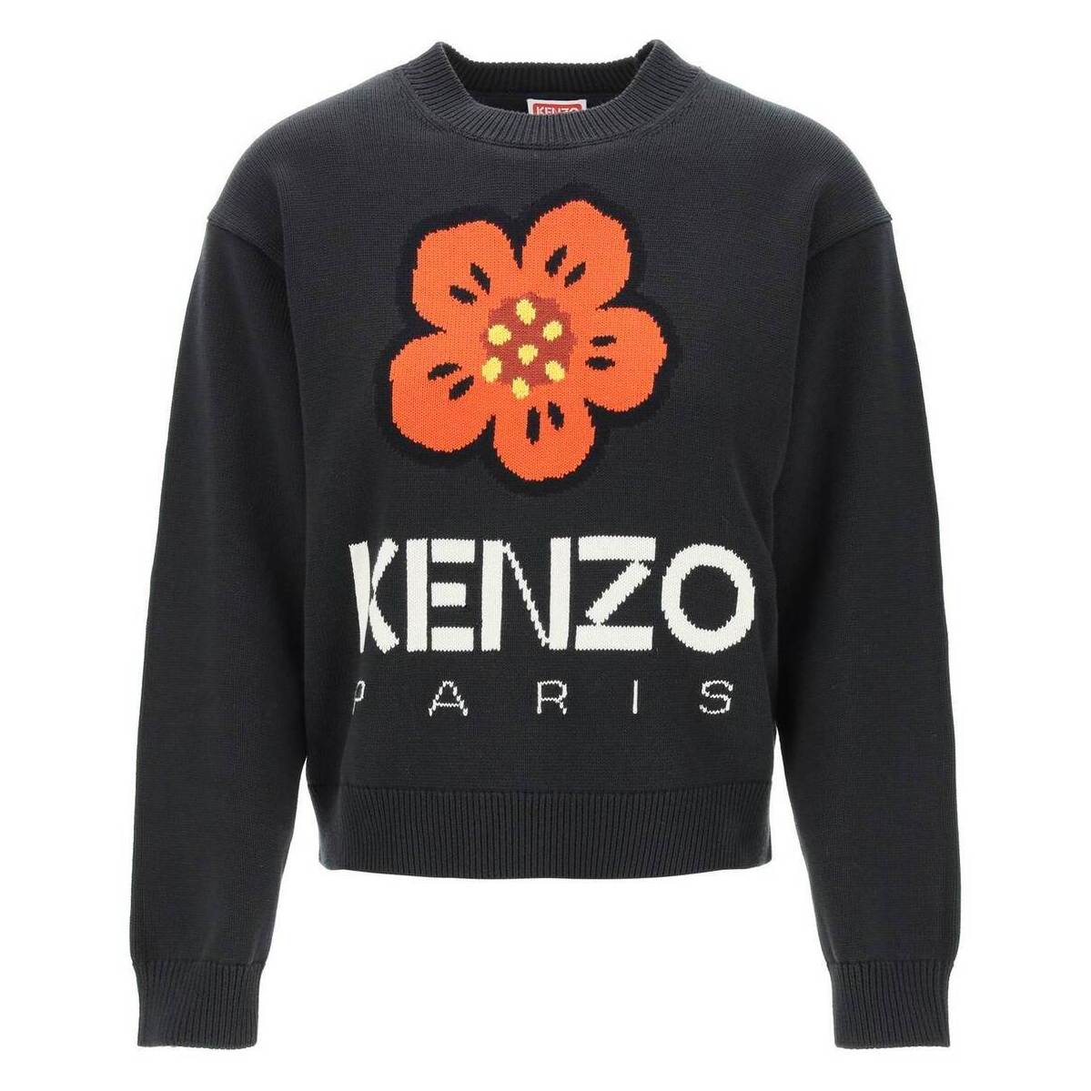 KENZO ケンゾー ブラック Nero Kenzo boke flower sweater in organic cotton トレーナー レディース ..