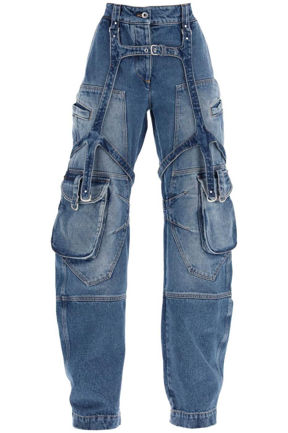 OFF WHITE եۥ磻 ֥롼 Blu Off-white cargo jeans with harness details ǥ˥ ǥ ղ2024 OWYB018C99DEN001 ڴǡ̵ۡڥåԥ̵ ik