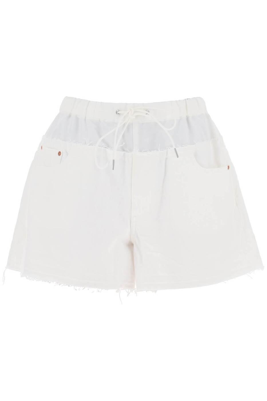 SACAI  ۥ磻 Bianco Sacai hybrid denim shorts for men 硼 ǥ ղ2024 24 07141 ڴǡ̵ۡڥåԥ̵ ik