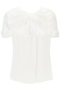 STELLA MCCARTNEY ステラ マッカートニー ホワイト Bianco Stella mccartney satin blouse with petal sleeves トップス レディース 春夏2024 6T0181 3BU370 【関税・送料無料】【ラッピング無料】 ik