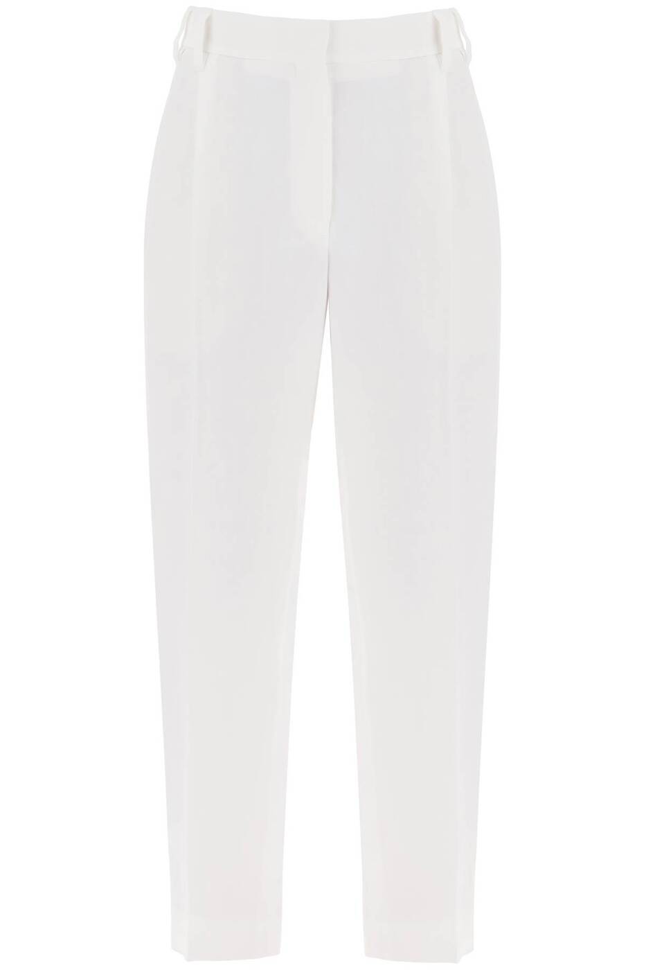 BRUNELLO CUCINELLI ブルネロクチネリ ホワイト Bianco Brunello cucinelli tapered pants with ple パンツ レディース 春夏2024 MH126P8292 【関税・送料無料】【ラッピング無料】 ik