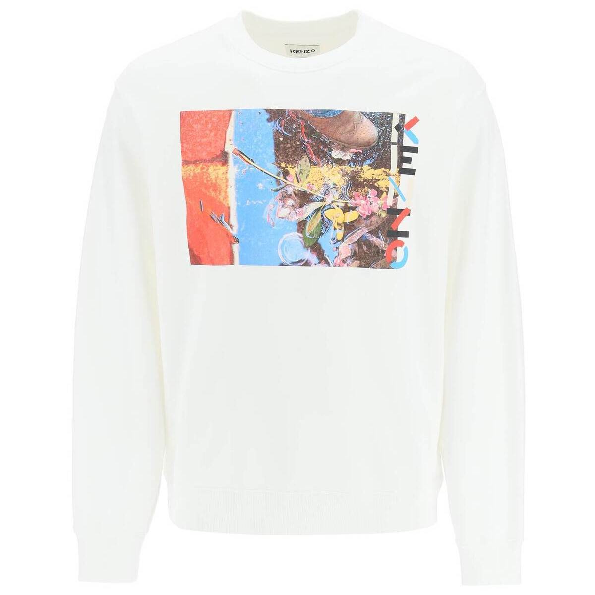 【楽天スーパーSALE対象商品】【2000円OFF!!】 KENZO ケンゾー Bianco Kenzo sweatshirt with photographic print トレーナー メンズ 春夏2022 FC55SW0314ML ik