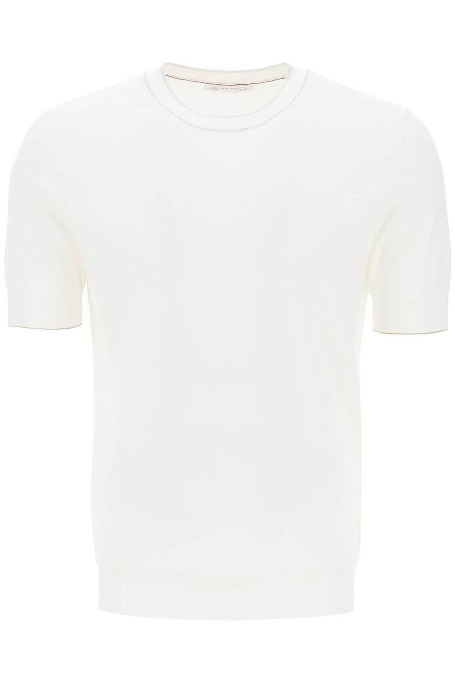 BRUNELLO CUCINELLI ブルネロ クチネリ ホワイト Bianco Brunello cucinelli cotton yarn t-shirt for men Tシャツ メンズ 春夏2024 M29802030 【関税 送料無料】【ラッピング無料】 ik