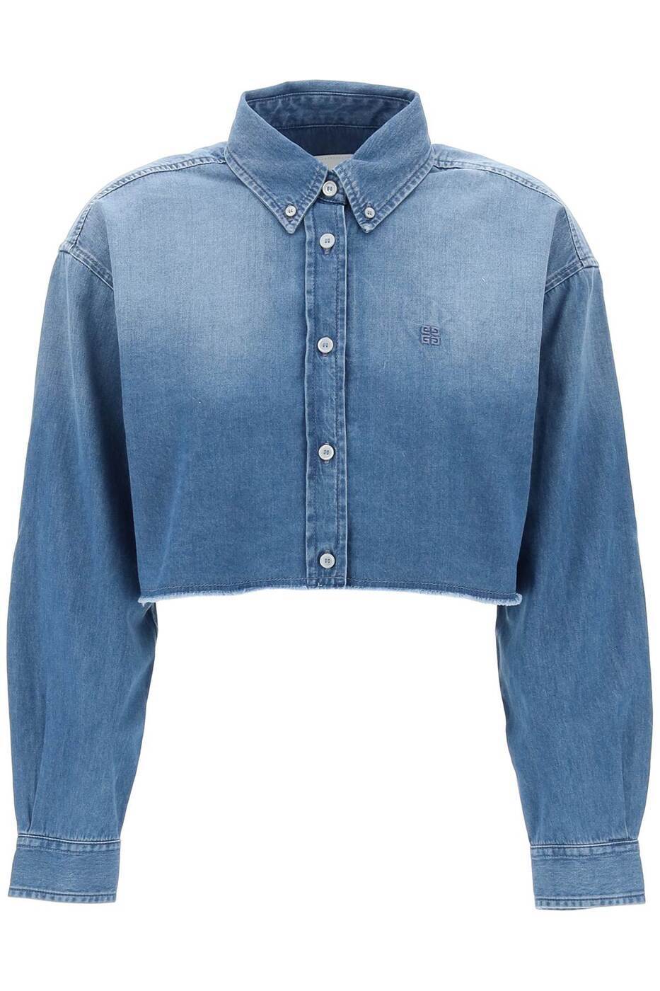 GIVENCHY ジバンシィ ブルー Blu Givenchy denim cropped shirt for women シャツ レディース 春夏2024 BW618U5Y9T 【関税 送料無料】【ラッピング無料】 ik