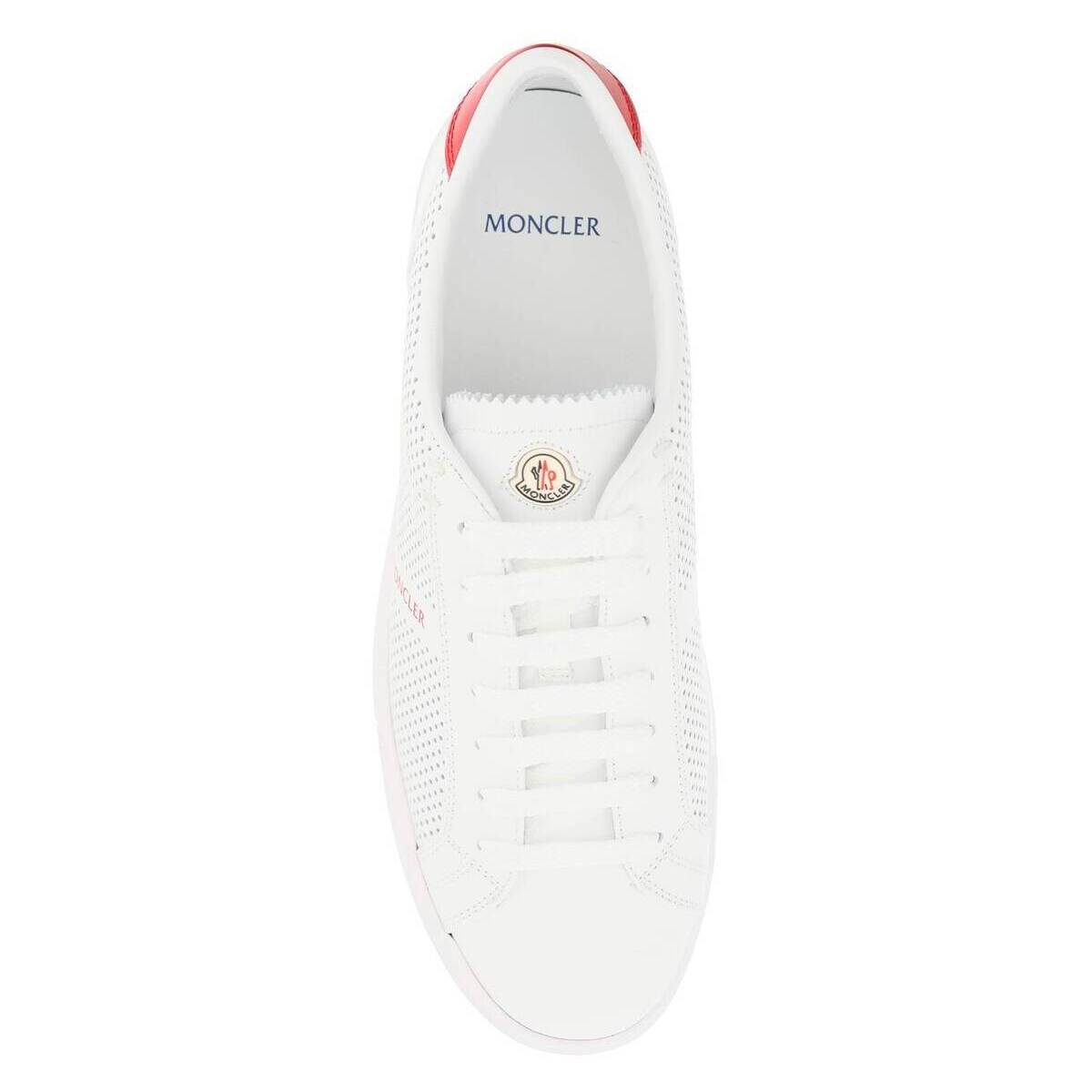 Moncler モンクレール lsnx Bianco メンズ Moncler Basic New Monaco Sneakers Perforated 4m003 最大59 Offクーポン 02ssc 06 Ik スニーカー 春夏22 Leather