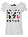 【15,000円以上ご購入で1,000円OFF！】 DSQUARED2 ディースクエアード ホワイト Bianco Tシャツ レディース 春夏2023 S72GD0441S21600_100 【関税・送料無料】【ラッピング無料】 ia