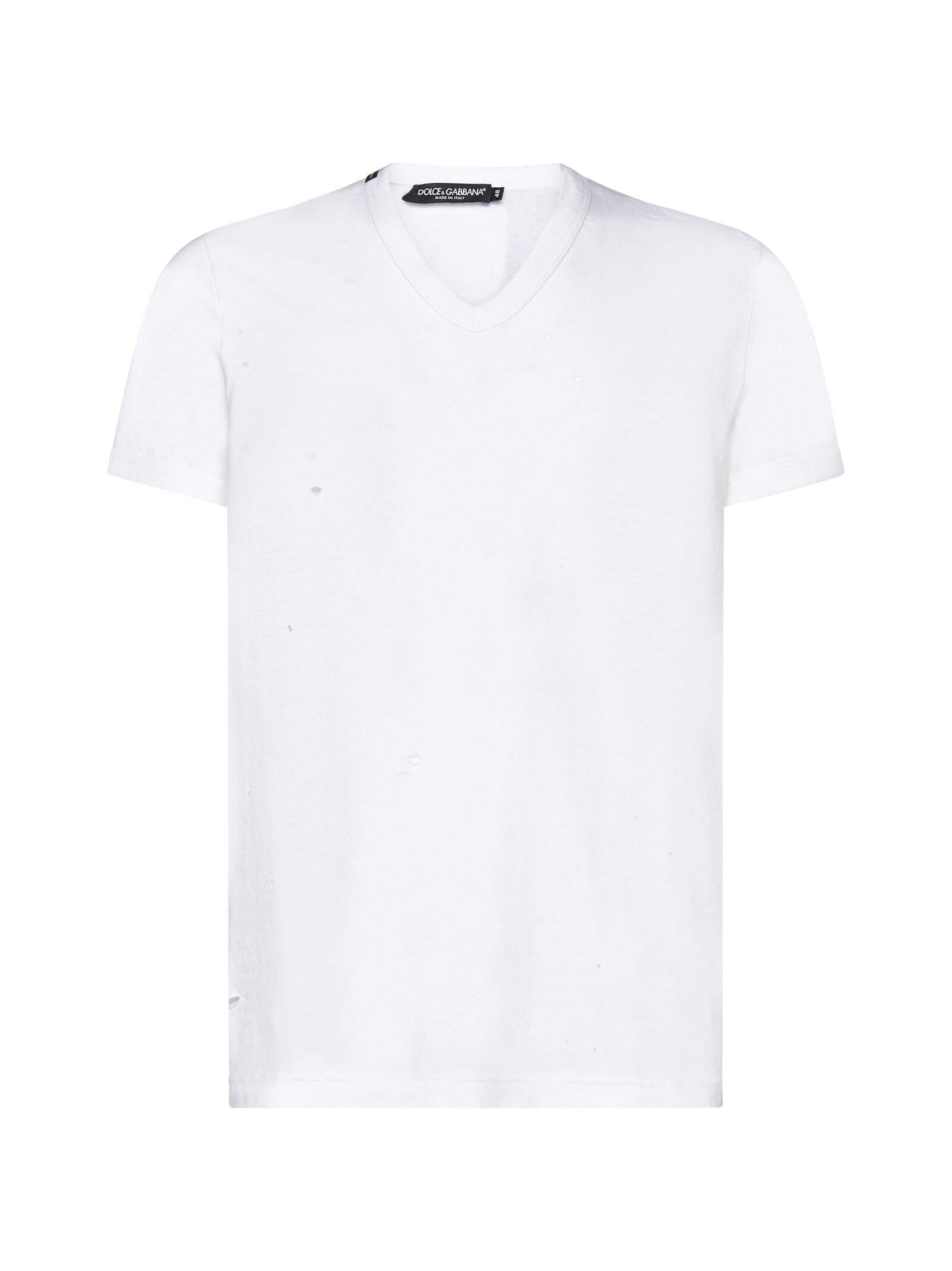 【土日限定クーポン配布中！】 DOLCE&GABBANA ドルチェ&ガッバーナ ホワイト White Tシャツ メンズ 春夏2023 G8QK6TG7I3R_W0800 【関税・送料無料】【ラッピング無料】 ia