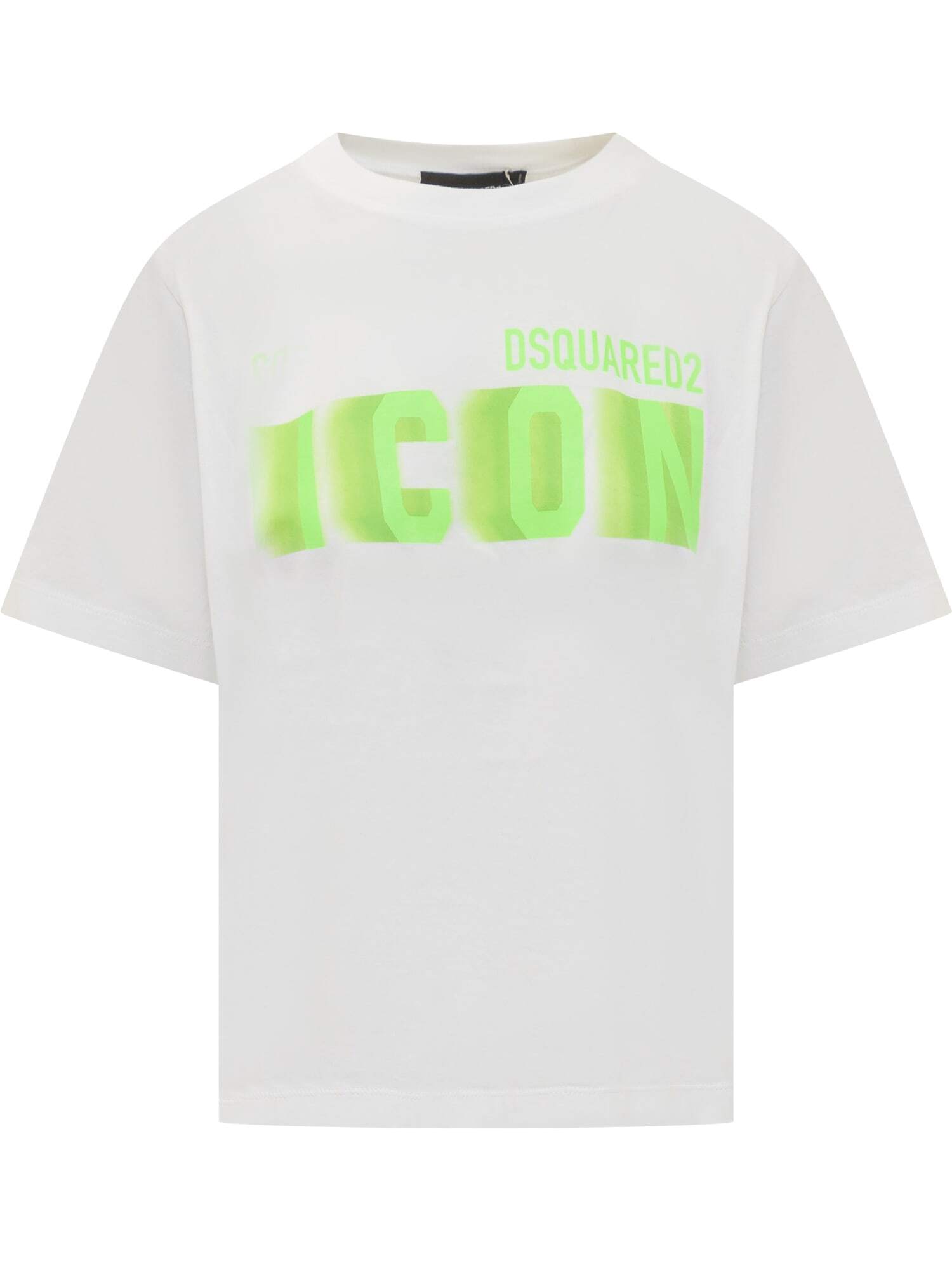 DSQUARED2 ディースクエアード Tシャツ レディース 春夏2024 S80GC0066 S24668 968 WHITE GREEN FLUO 【関税・送料無料】【ラッピング無料】 ia