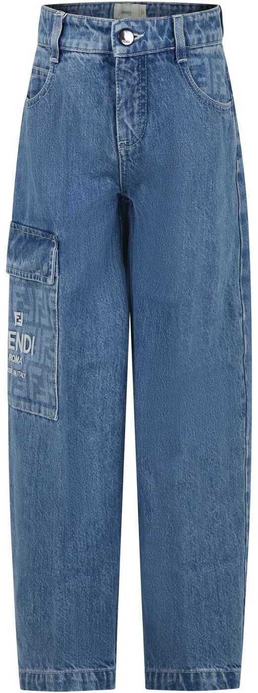 FENDI FENDI ブルー Denim パンツ ボーイズ 春夏2024 JUF099 AMHX F0QG0 【関税・送料無料】【ラッピン..