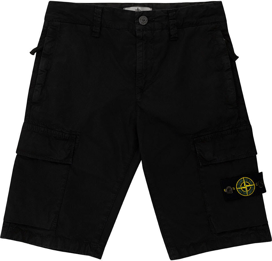 【毎月1日はエントリーでポイント3倍！】 STONE ISLAND JUNIOR ストーン アイランド ブラック Black パンツ ボーイズ 春夏2024 8016L0210V0129 【関税・送料無料】【ラッピング無料】 ia