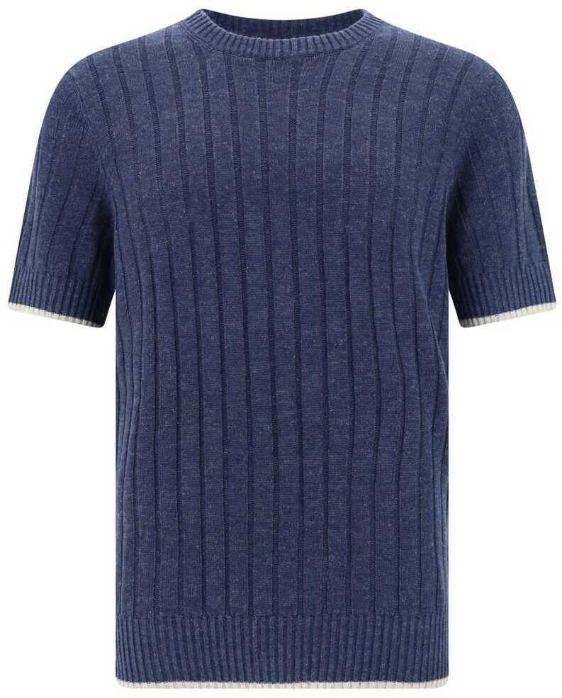 BRUNELLO CUCINELLI ブルネロ クチネリ ブルー Blue Tシャツ メンズ 春夏2024 M2L707600 CI029 【関税・送料無料】【ラッピング無料】 ia