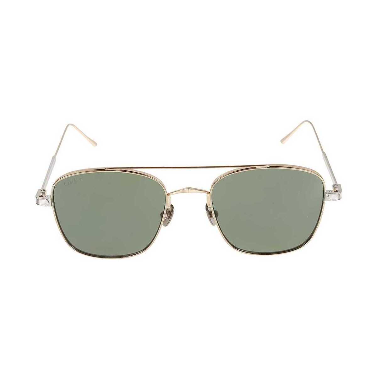 【本日0のつく日ポイント4倍！】 CARTIER EYEWEAR カルティエアイウェア サングラス・メガネ メンズ 春夏2023 CT0163S002 gold silver green 【関税・送料無料】【ラッピング無料】 ia