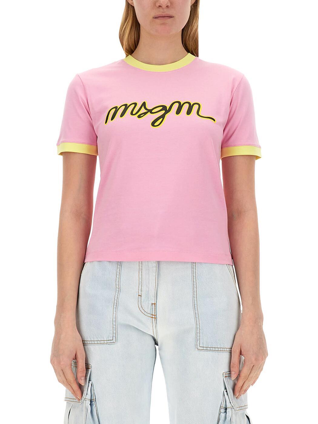MSGM エムエスジーエム ピンク ROSA Tシャツ レディース 春夏2024 3642MDM107_24700212 【関税・送料無料】【ラッピング無料】 iaのサムネイル