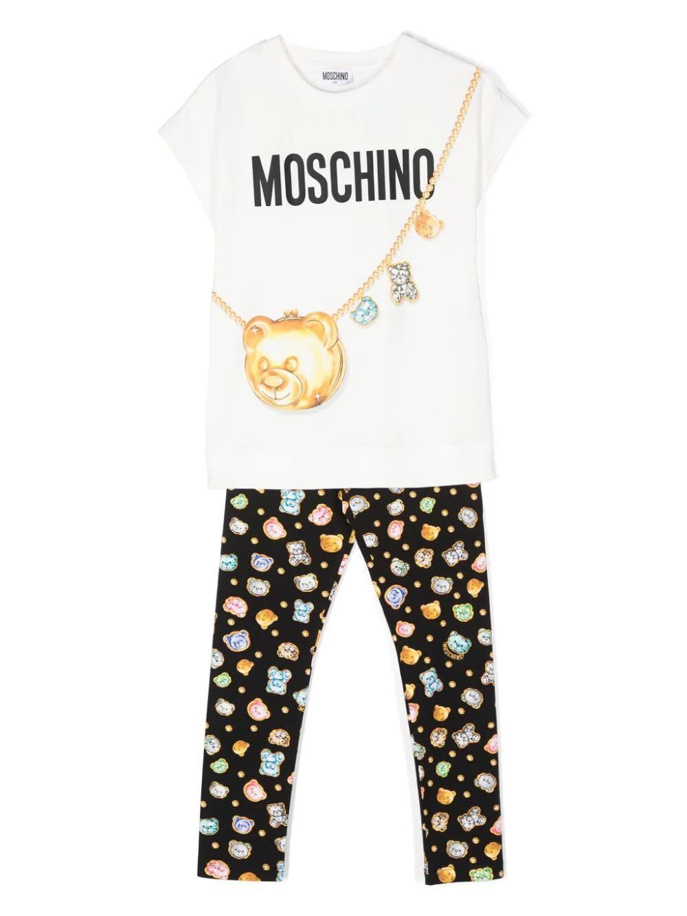 MOSCHINO モスキーノ ブラック Black セットアップ ガールズ 春夏2024 HAG00F LBBD4 84434 【関税・送料無料】【ラッピング無料】 ia