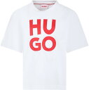 HUGO BOSS ヒューゴ ボス ホワイト White トップス ボーイズ 春夏2024 G00008 10P 【関税・送料無料】【ラッピング無料】 ia