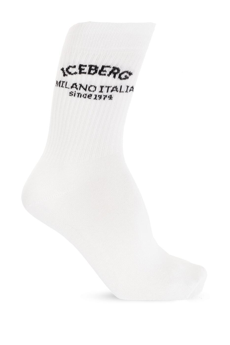 ICEBERG アイスバーグ ホワイト WHITE ソックス メンズ 春夏2024 6301 69241101 【関税・送料無料】【ラッピング無料】 ia