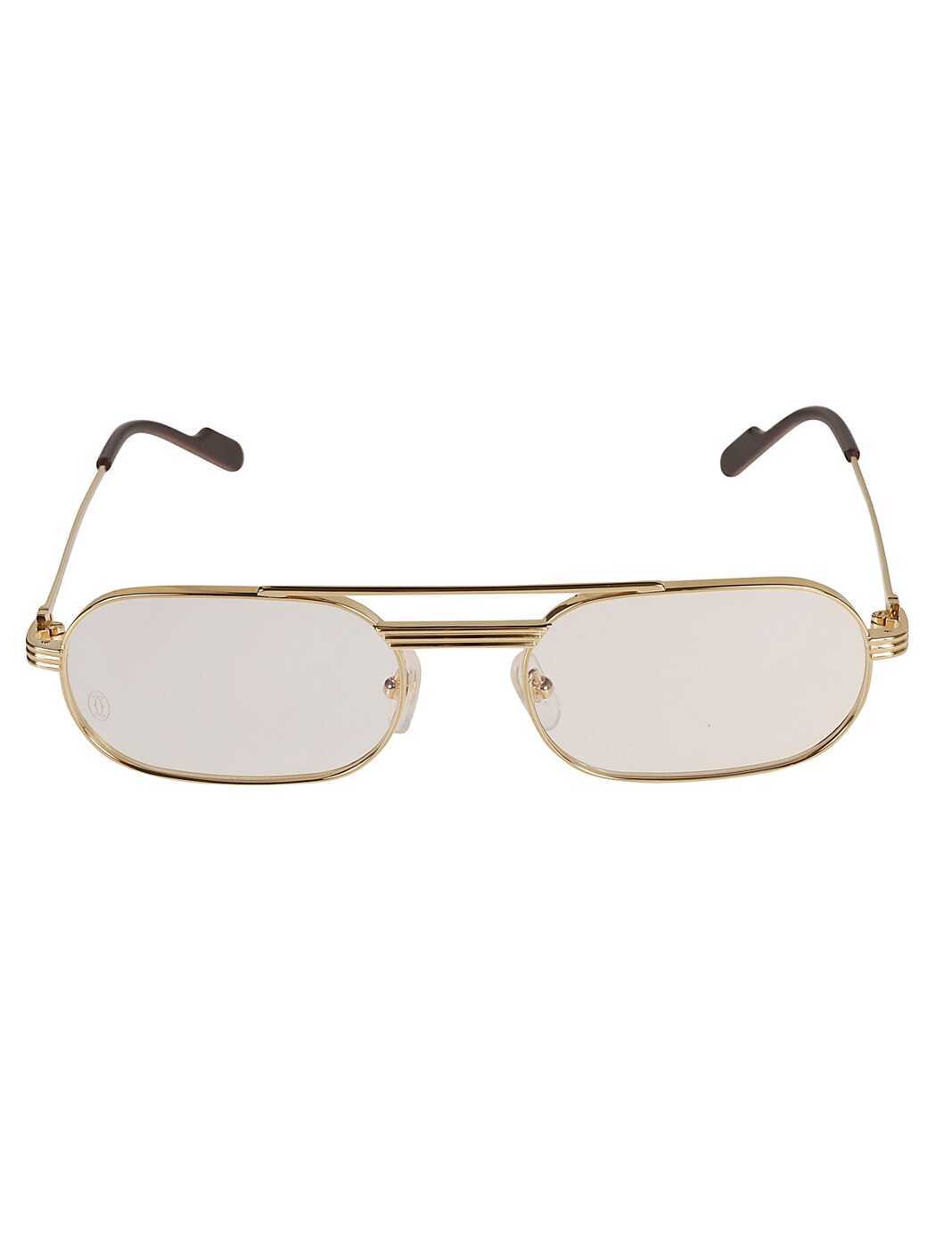 CARTIER EYEWEAR ƥ  Gold 󥰥饹ᥬ  ղ2024 CT0410O001 gold gold transparent ڴǡ̵ۡڥåԥ̵ ia