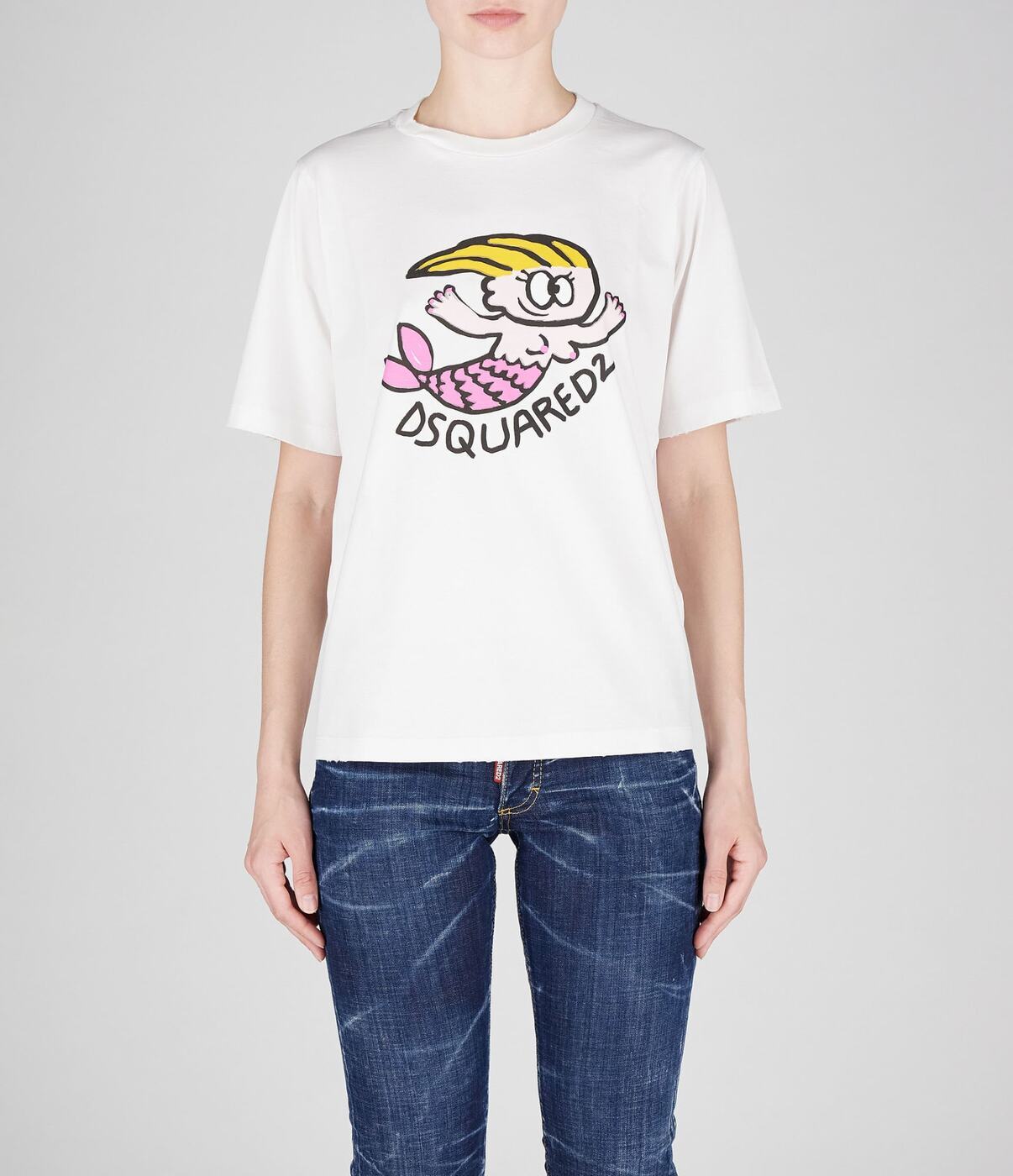 DSQUARED2 ディースクエアード ホワイト White Tシャツ レディース 春夏2023 S75GD0323S24387 100 【関税・送料無料】【ラッピング無料】 ia