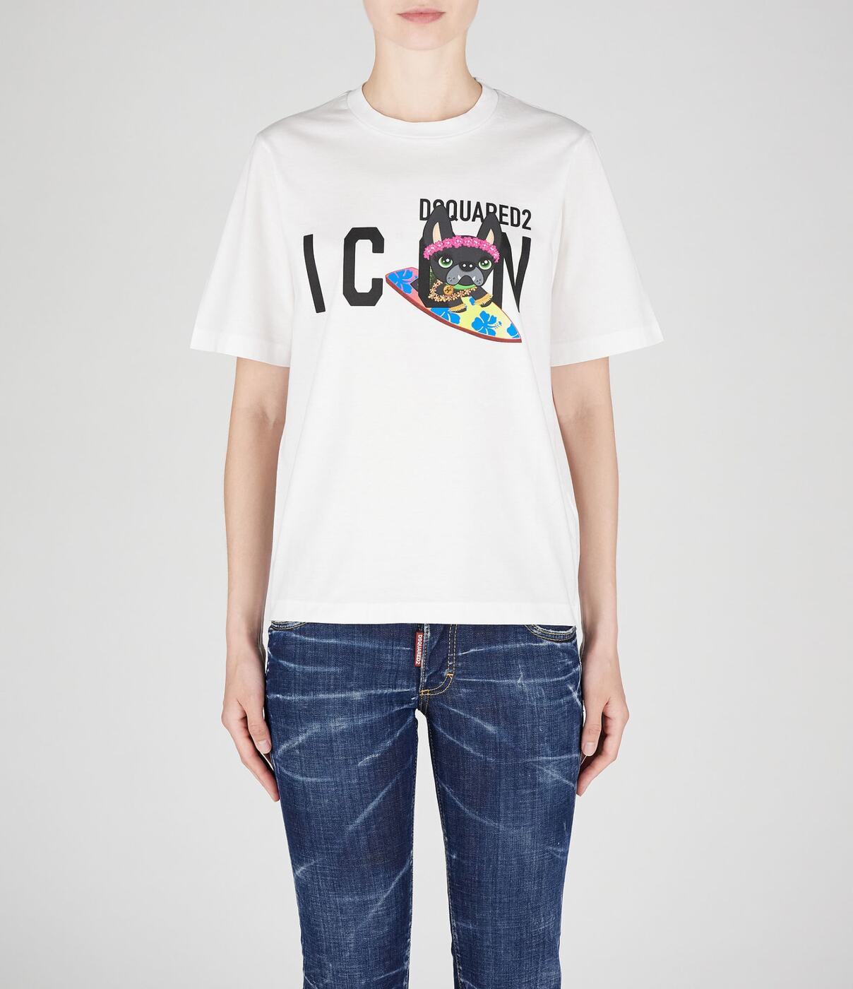 DSQUARED2 ディースクエアード ホワイト White Tシャツ レディース 春夏2023 S80GC0049S23009 100 【関税・送料無料】【ラッピング無料】 ia