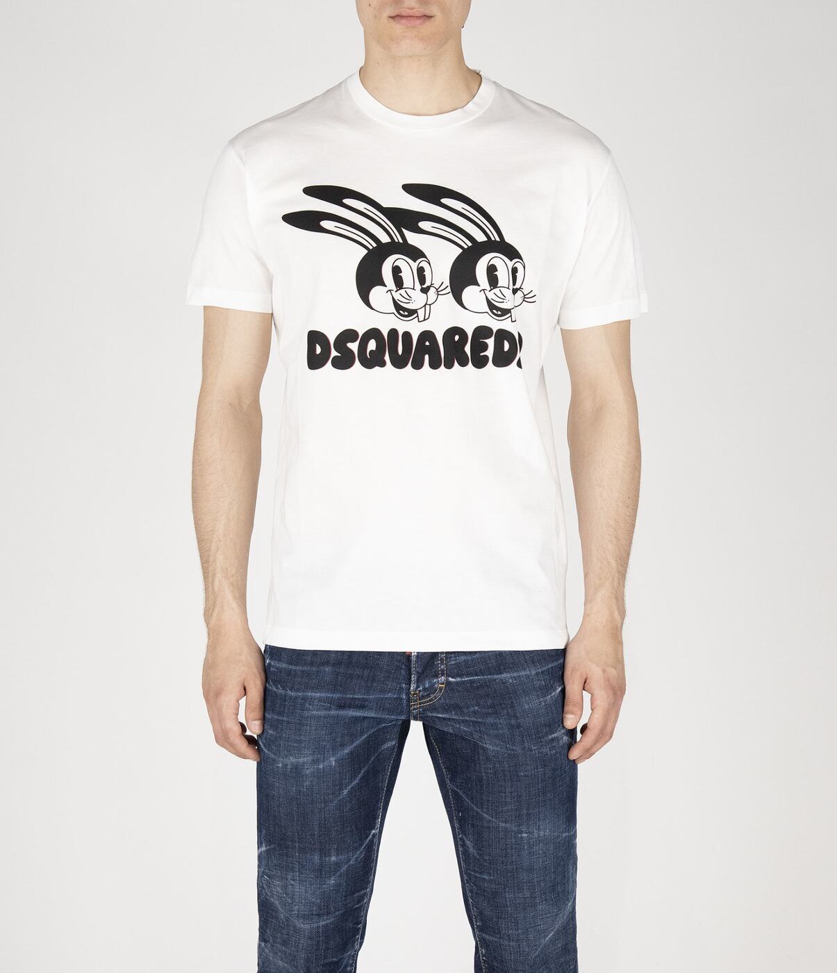 【本日5の付く日ポイント4倍!】 DSQUARED2 ディースクエアード ホワイト White Tシャツ メンズ 春夏2023 S74GD1136S22427 100 【関税・送料無料】【ラッピング無料】 ia