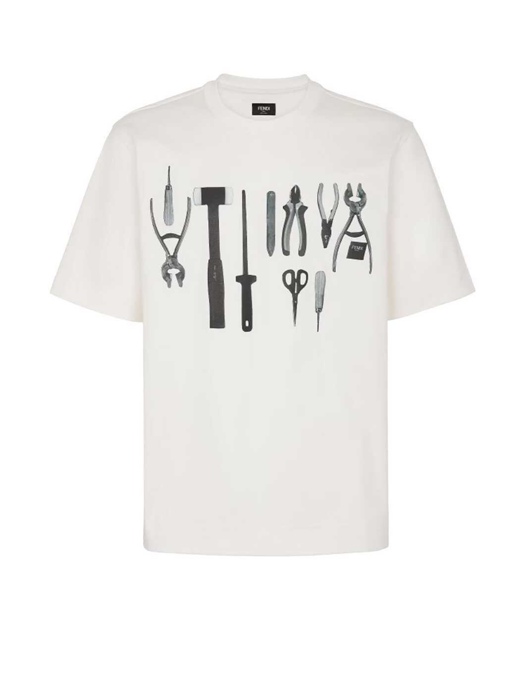 FENDI フェンディ ホワイト BIANCO Tシャツ メンズ 春夏2024 FY0936 AR6YF1J7C 【関税・送料無料】【ラッピング無料】 ia