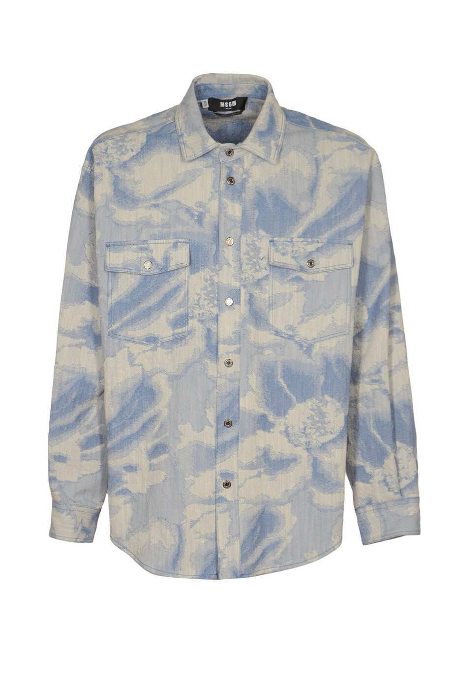 MSGM エムエスジーエム ブルー Light Blue シャツ メンズ 春夏2024 3640ME1324701284 【関税・送料無料】【ラッピング無料】 iaのサムネイル