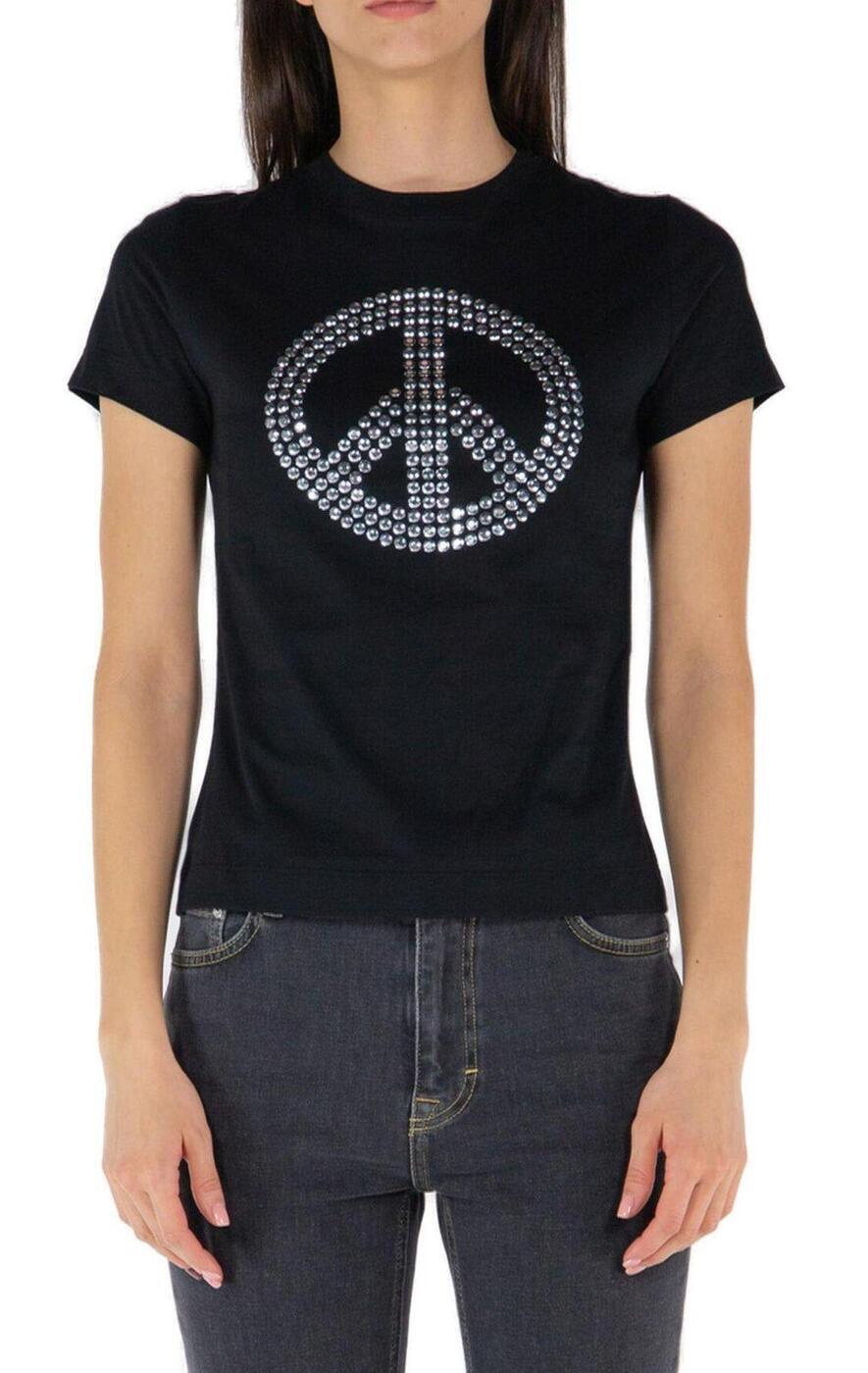M05CH1N0 JEANS モスキーノジーンズ ブラック Black Tシャツ レディース 春夏2024 07113262 0555 【関税・送料無料】【ラッピング無料】 iaのサムネイル
