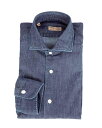 BARBA NAPOLI バルバ ブルー Denim シャツ メンズ 秋冬2023 36033 1 LI U02D 【関税・送料無料】【ラッピング無料】 ia