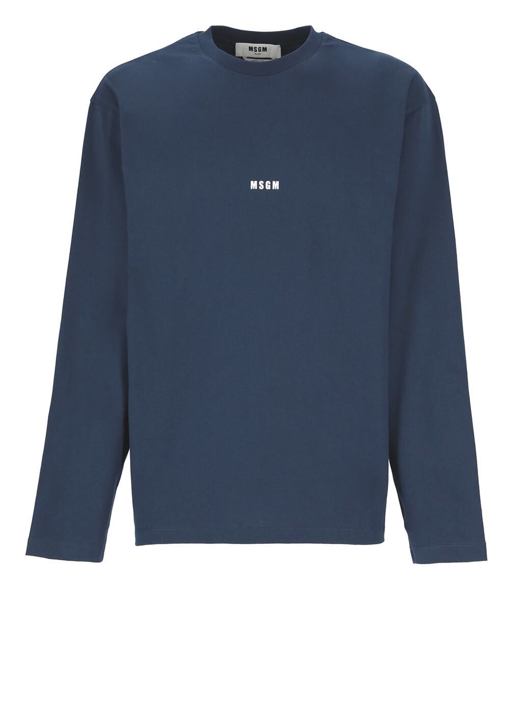 【土日限定クーポン配布中！】 MSGM エムエスジーエム ブルー Blue Tシャツ メンズ 春夏2024 3640MM50124700289 【関税・送料無料】【ラッピング無料】 ia