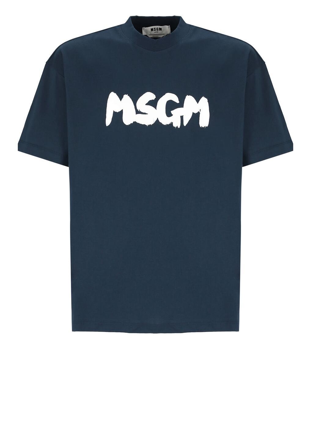 【土日限定クーポン配布中！】 MSGM エムエスジーエム ブルー Blue Tシャツ メンズ 春夏2024 3640MM13124700289 【関税・送料無料】【ラッピング無料】 ia