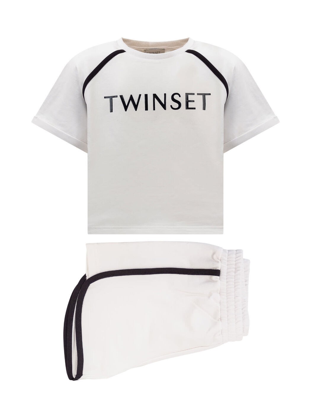 TWINSET ツインセット セットアップ ガールズ 春夏2024 241GJ2230 11341 WHITE E NERO 【関税・送料無料】【ラッピング無料】 ia