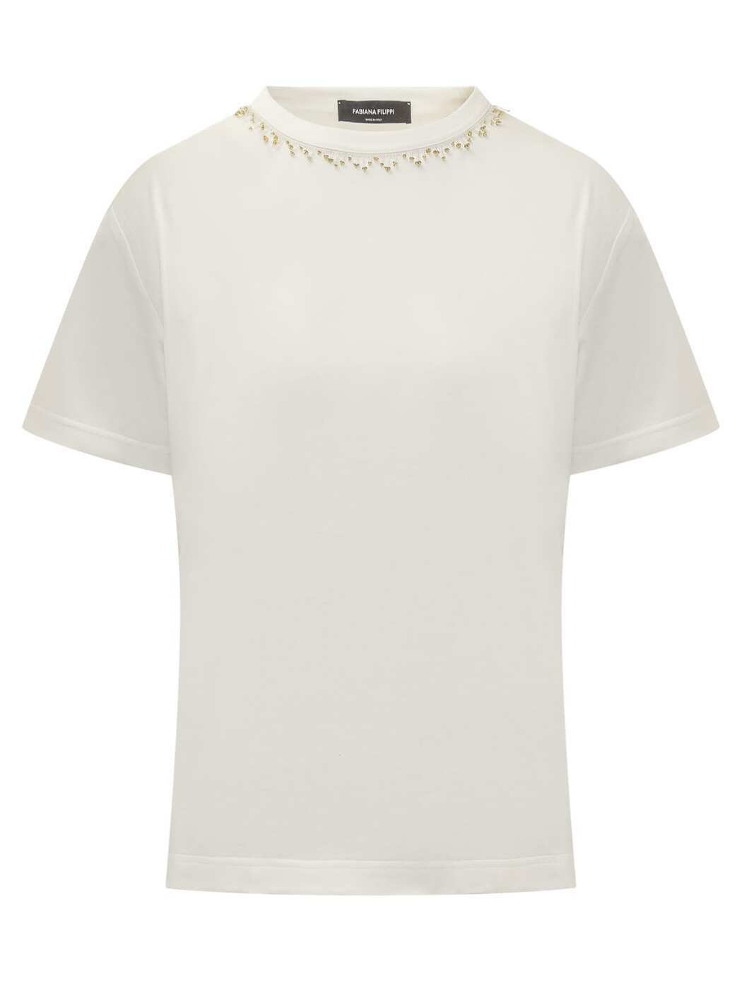 FABIANA FILIPPI ファビアナ フィリッピ ホワイト BIANCO Tシャツ レディース 春夏2024 JED274F445H478 0142  ia