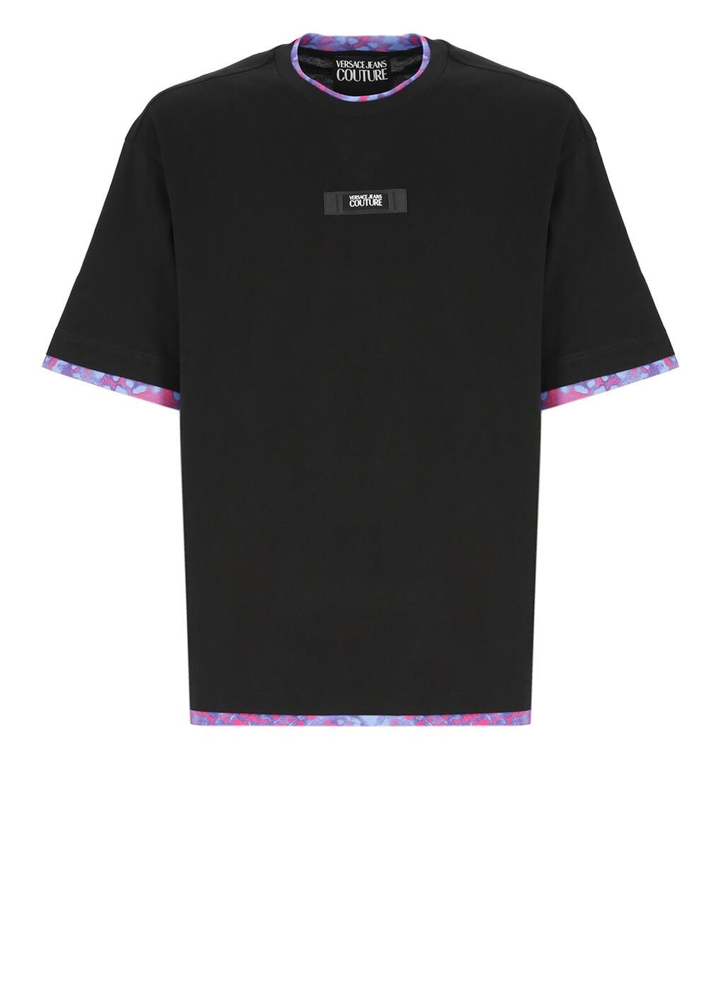 VERSACE JEANS COUTURE ヴェルサーチ ジーンズ クチュール ブラック Black Tシャツ メンズ 春夏2024 76GAH605J0001_899 【関税・送料無料】【ラッピング無料】 ia