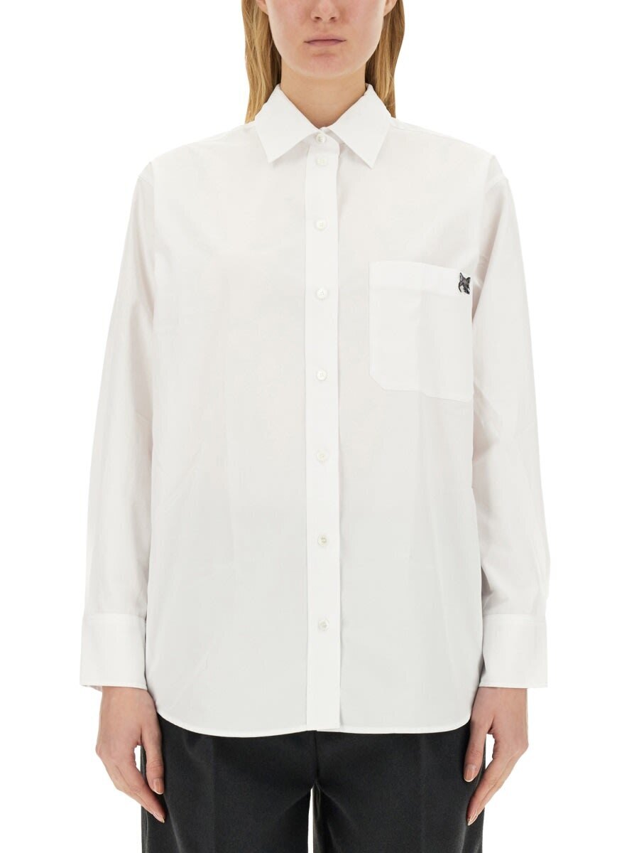 MAISON KITSUNE メゾン キツネ ホワイト WHITE シャツ レディース 秋冬2023 LW00404WC0025_WHITE 【関税・送料無料】【ラッピング無料】 iaのサムネイル