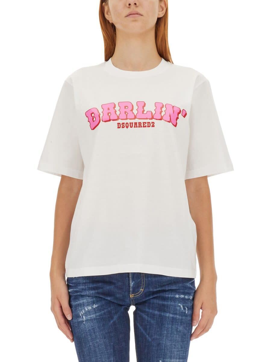 DSQUARED2 ディースクエアード ホワイト WHITE Tシャツ レディース 秋冬2023 S72GD0490S23009_100 【関税・送料無料】【ラッピング無料】 ia