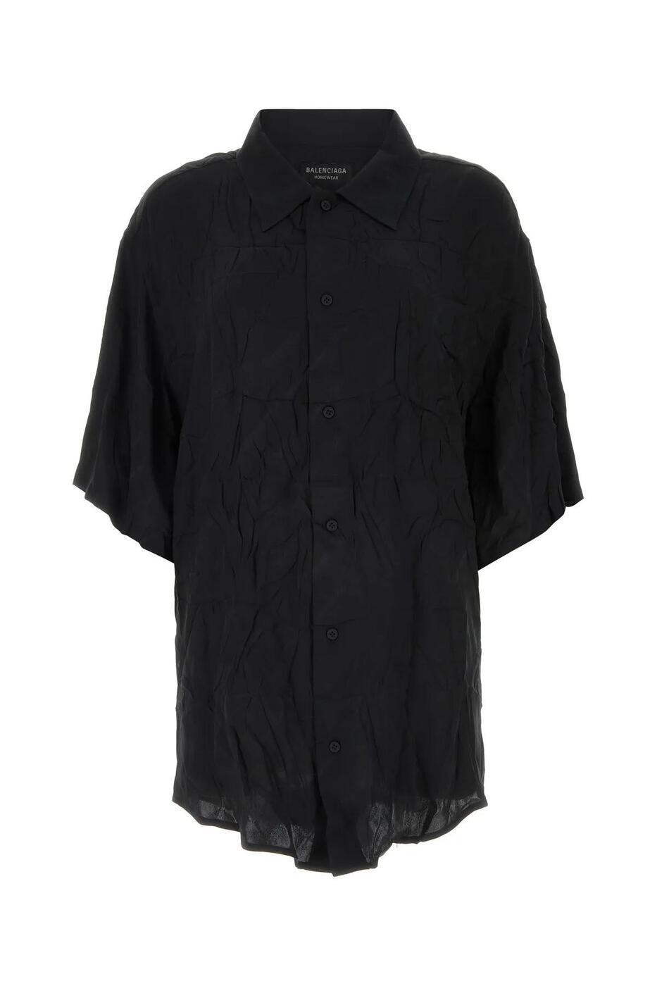 【土日限定クーポン配布中！】 BALENCIAGA バレンシアガ ブラック Black シャツ レディース 春夏2023 681633TON041000 【関税・送料無料】【ラッピング無料】 ia