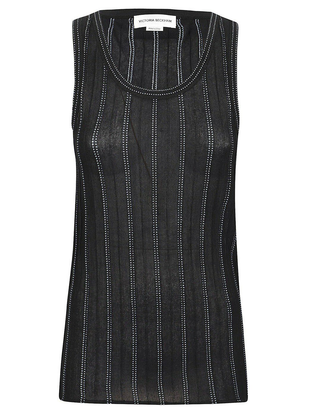 VICTORIA BECKHAM ȥꥢ٥å ȥåץ ǥ ղ2024 1224KTP.005489A 8841 Vertical Stripe Black/Blue ڴǡ̵ۡڥåԥ̵ ia