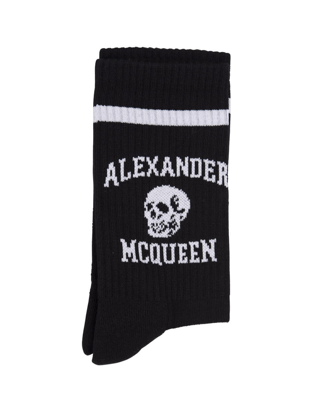 【15,000円以上1,000円OFF!!】 ALEXANDER MCQUEEN アレキサンダー マックイーン ブラック Black ソックス メンズ 春夏2024 758295-4102Q 1077 【関税・送料無料】【ラッピング無料】 ia