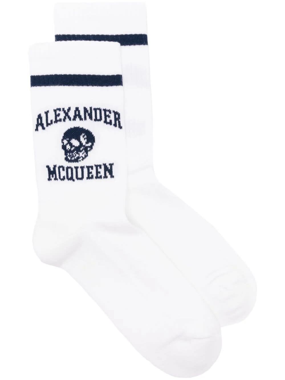 ALEXANDER MCQUEEN アレキサンダー マックイーン ホワイト White ソックス メンズ 春夏2024 758295-4102Q 9038 【関税・送料無料】【ラッピング無料】 ia