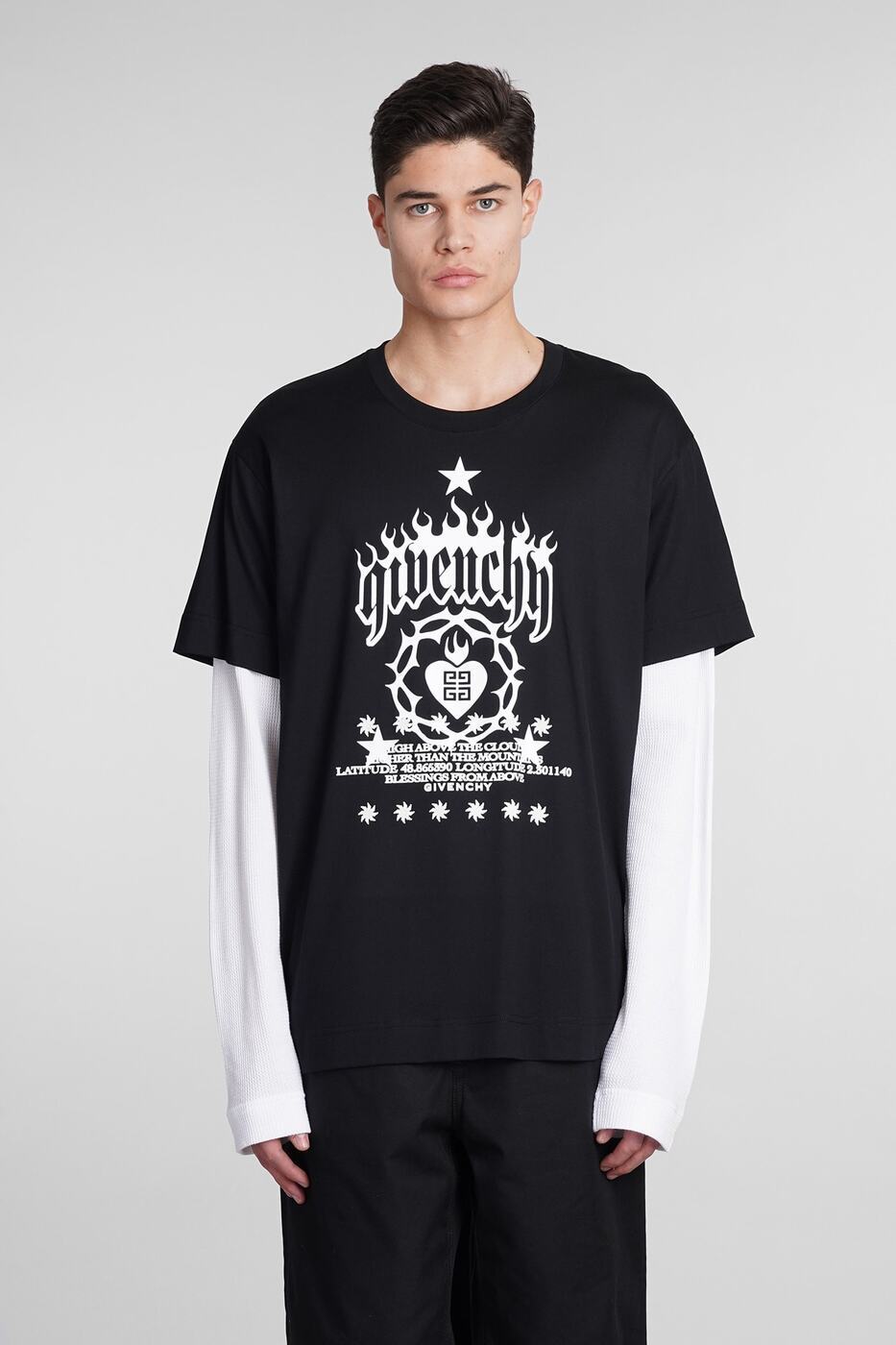 GIVENCHY ジバンシィ ブラック black Tシャツ メンズ 春夏2024 BM71G53YHU_001 【関税・送料無料】【ラッピング無料】 ia