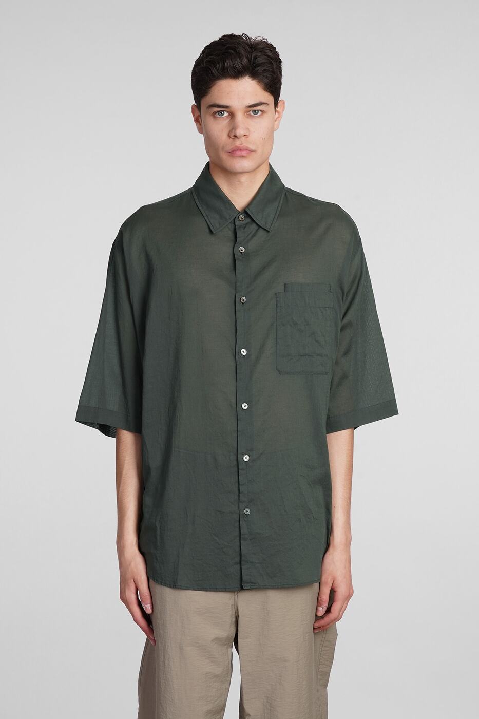 LEMAIRE ルメール グリーン green シャツ メンズ 春夏2024 SH1079LF1202BK991 【関税・送料無料】【ラッピング無料】 ia