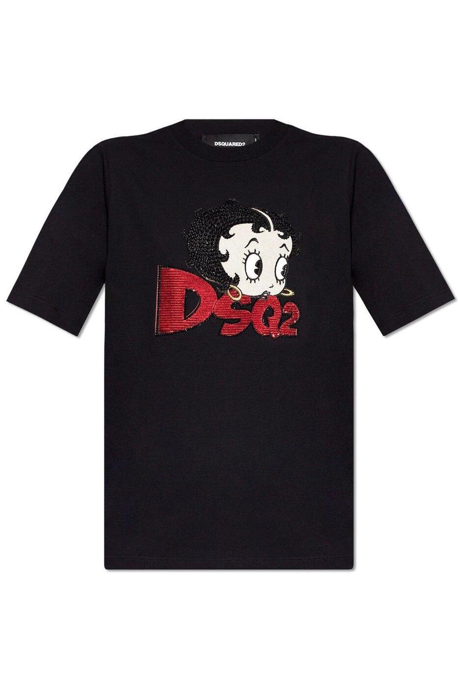 DSQUARED2 ディースクエアード ブラック Black Tシャツ レディース 春夏2024 S75GD0407S24668900 【関税・送料無料】【ラッピング無料】 ia