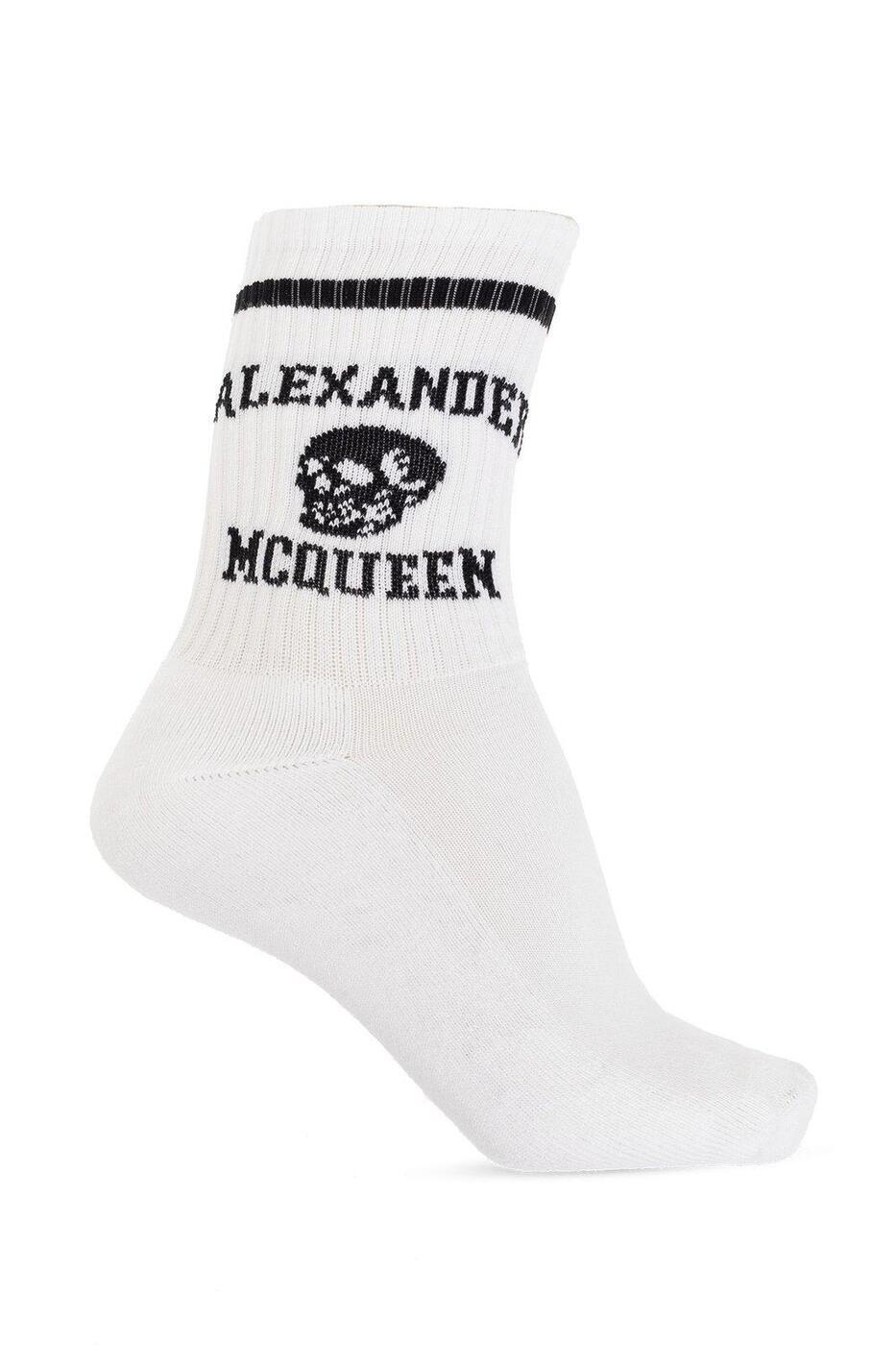 【本日5の付く日ポイント4倍!】 ALEXANDER MCQUEEN アレキサンダー マックイーン ホワイト WHITE/BLACK ソックス メンズ 秋冬2023 7582954102Q-9060 WHITE/BLACK 【関税・送料無料】【ラッピング無料】 ia