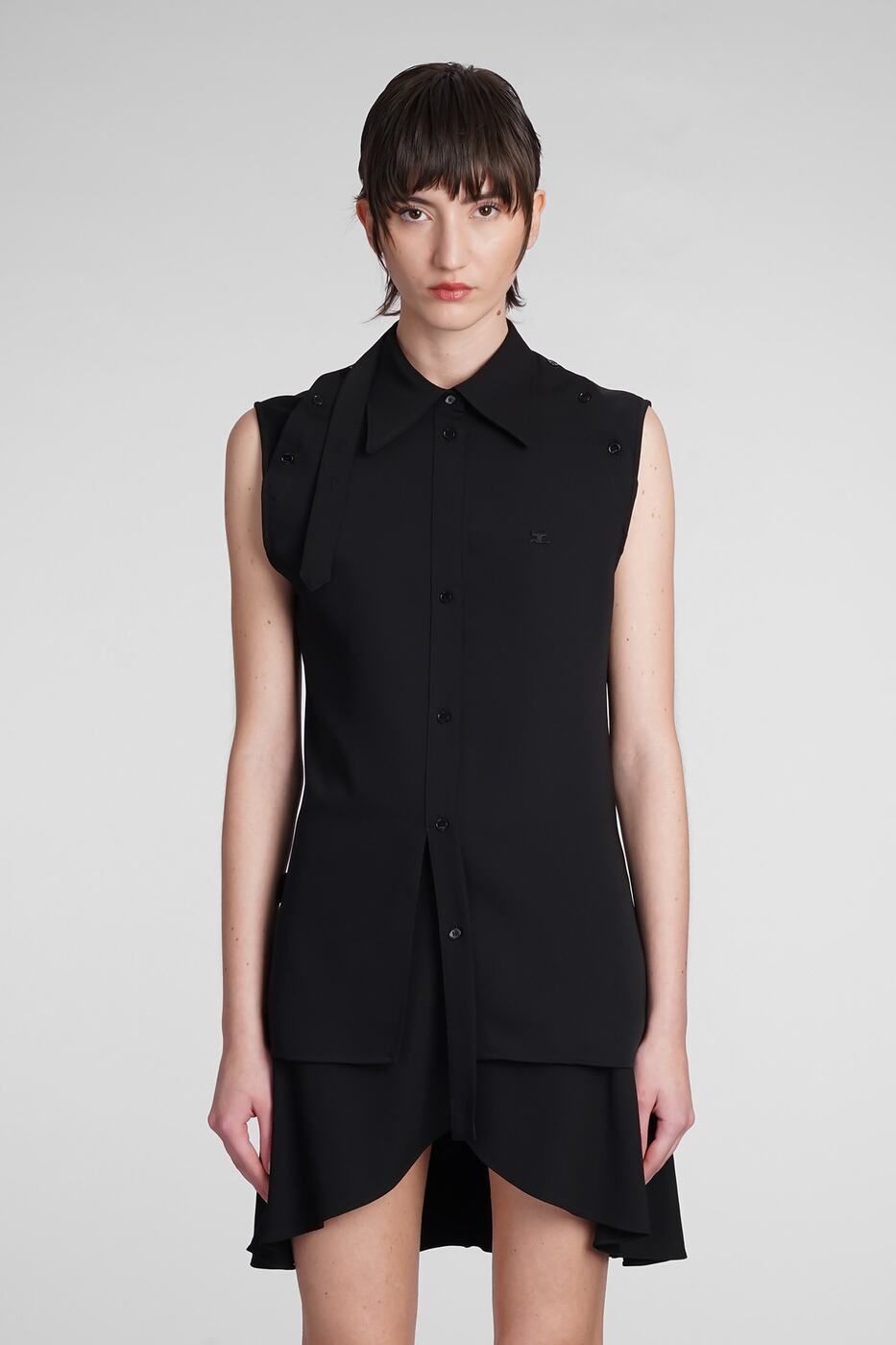 COURREGES クレージュ ブラック black シャツ レディース 春夏2024 224CCH057PL01479999 【関税・送料無料】【ラッピング無料】 iaのサムネイル